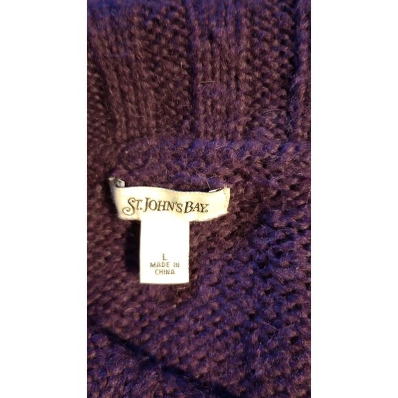 St. Johns Bay Women's Size Large Purple Wool & Mohair Blend Sweater - Picture 5 of 7